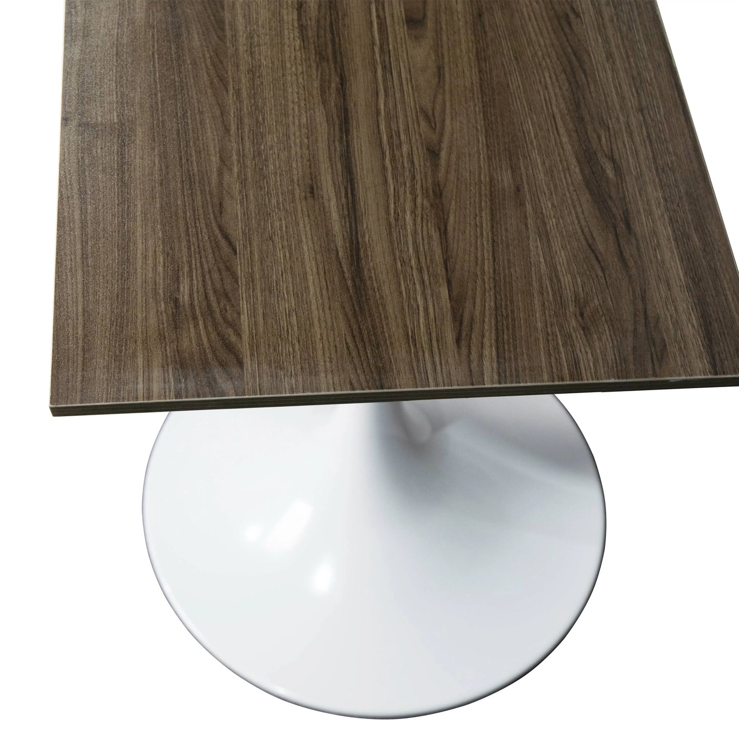 LeisureMod Verve Collection 24"Square Dining Table, Black/White/Brushed Gold Base with Black MDF Top - Elax Furniture