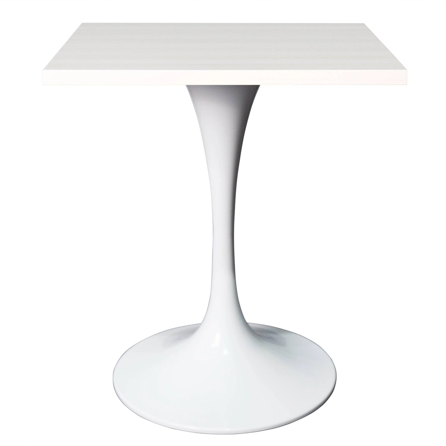 LeisureMod Verve Collection 24"Square Dining Table, Black/White/Brushed Gold Base with Black MDF Top - Elax Furniture