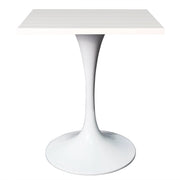 LeisureMod Verve Collection 24"Square Dining Table, Black/White/Brushed Gold Base with Black MDF Top - Elax Furniture