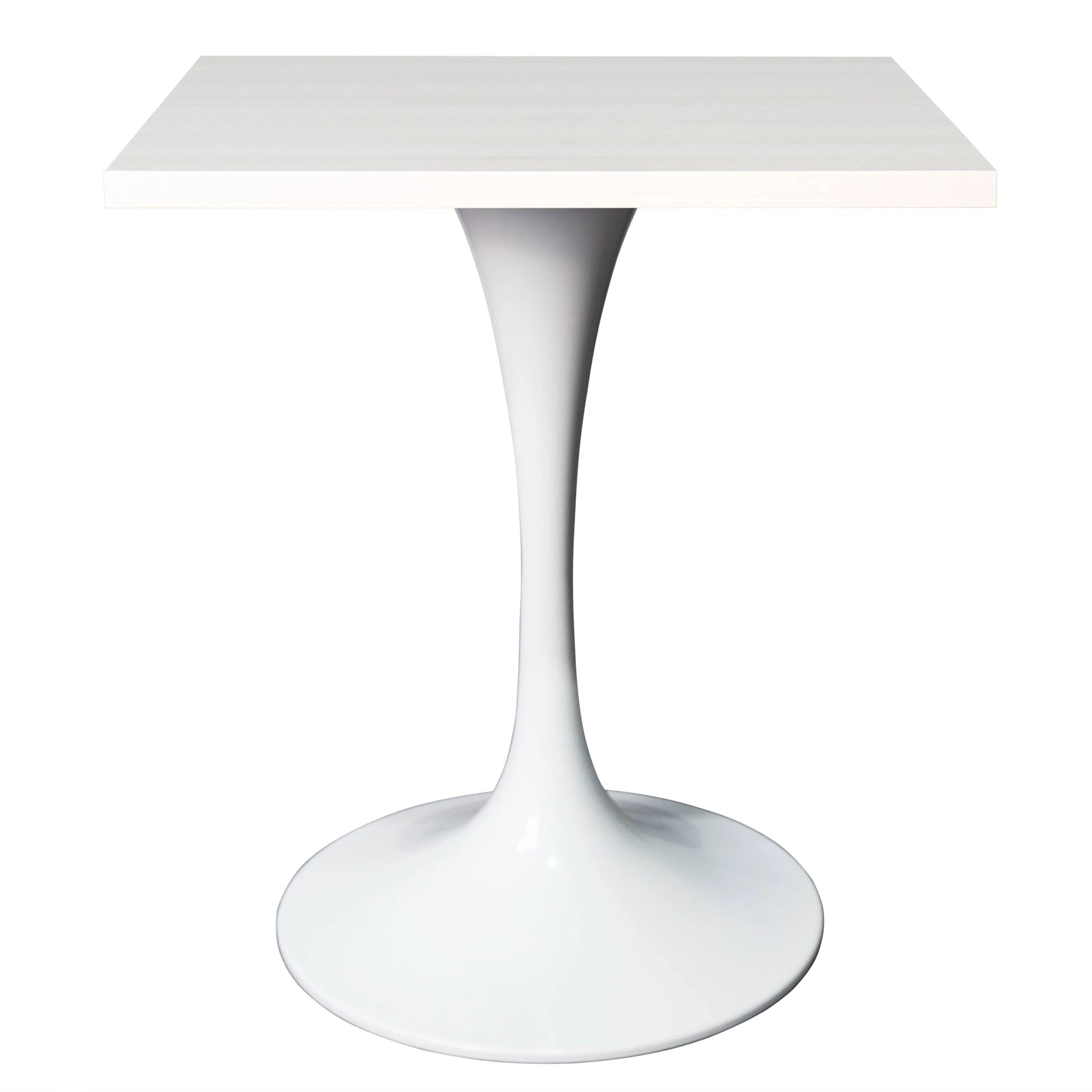 LeisureMod Verve Collection 24"Square Dining Table, Black/White/Brushed Gold Base with Black MDF Top - Elax Furniture