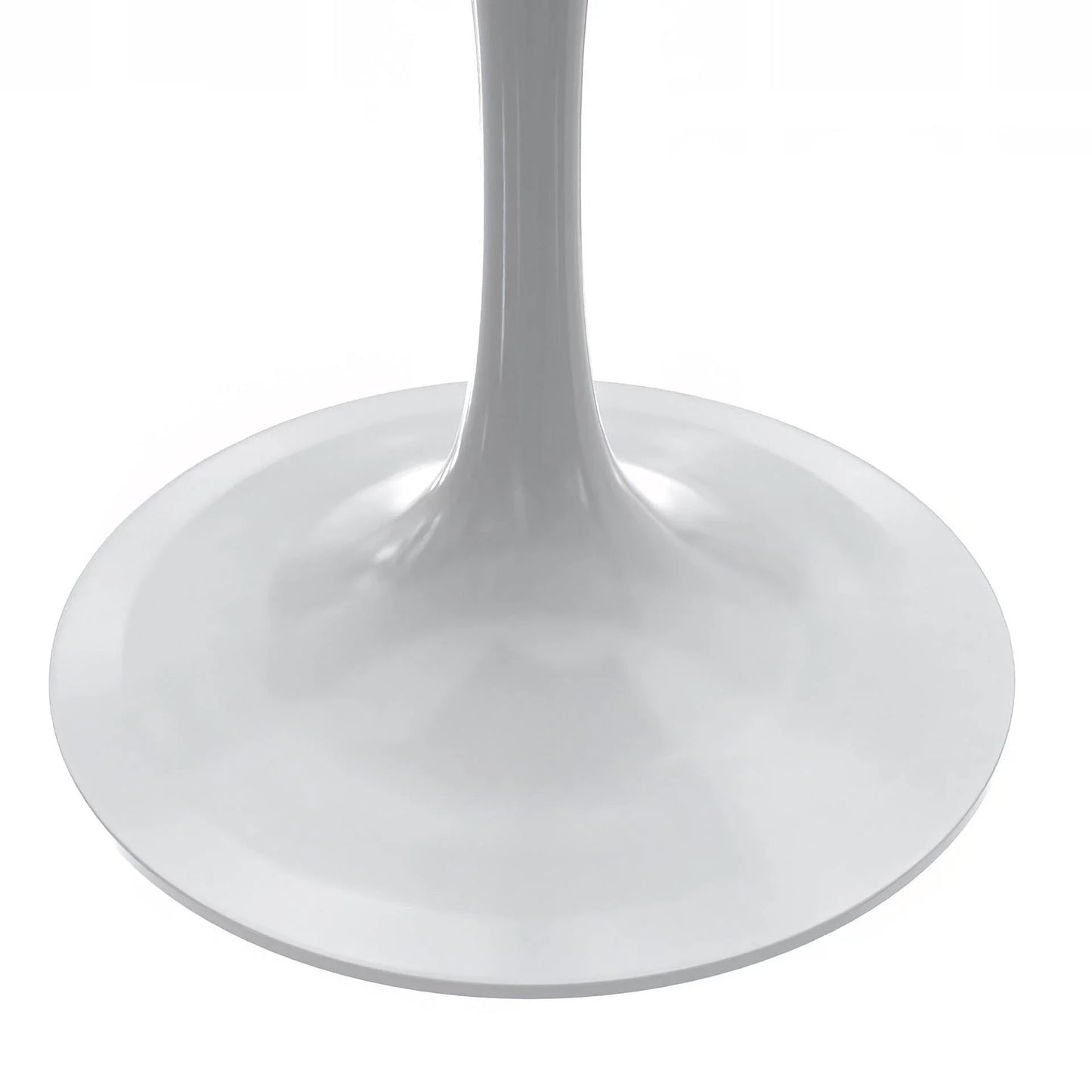 Verve Square Dining Table with a Laminated White Marbleized Tabletop and White Steel Pedestal Base - Elax Furniture