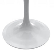 Verve Square Dining Table with a Laminated White Marbleized Tabletop and White Steel Pedestal Base - Elax Furniture