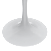 Verve Round Dining Table with MDF/Sintered Stone/Resin Tabletop in White Stainless Steel Pedestal Base