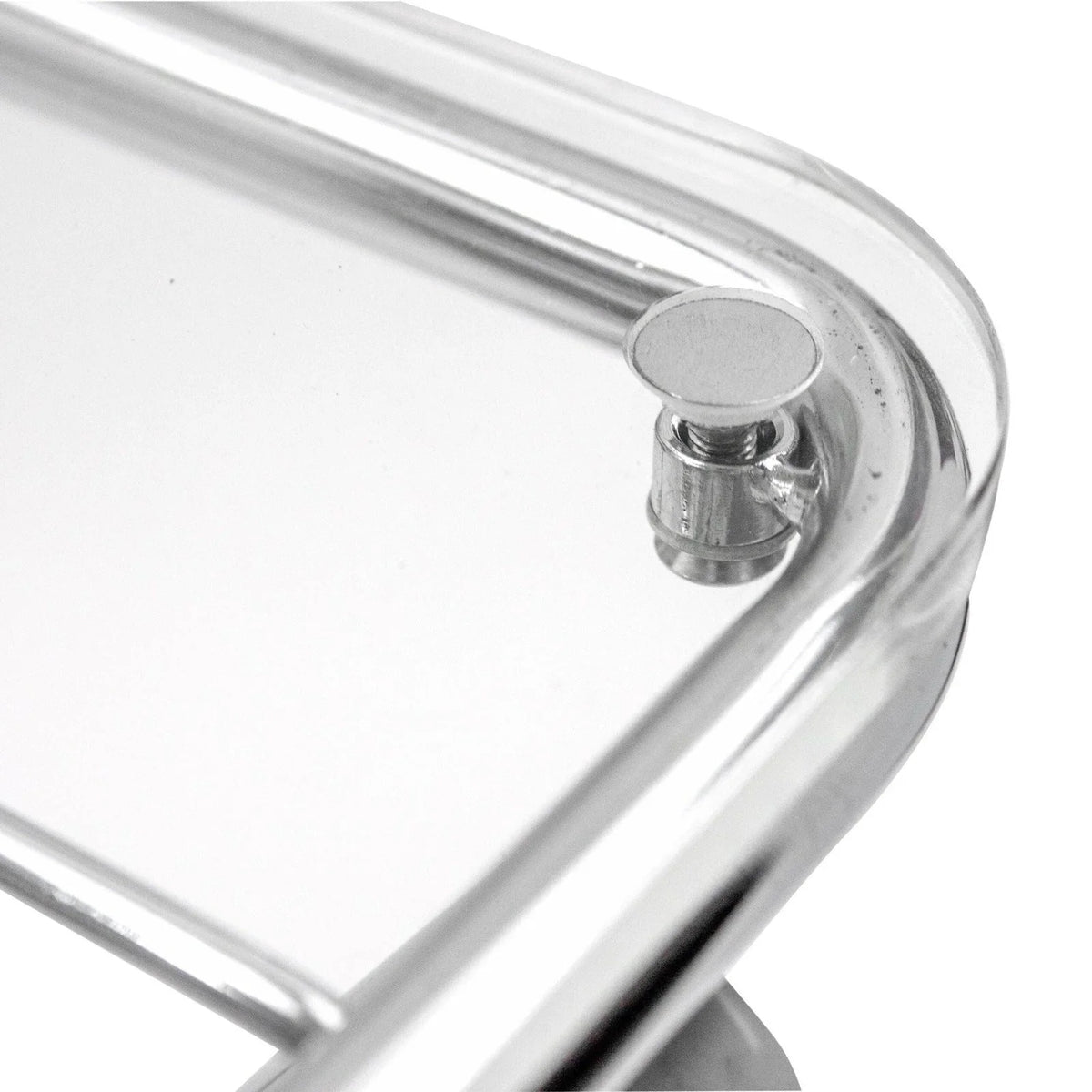 Victorian Acrylic Foldable End Side Table Tray with Chrome Metal Legs - Elax Furniture