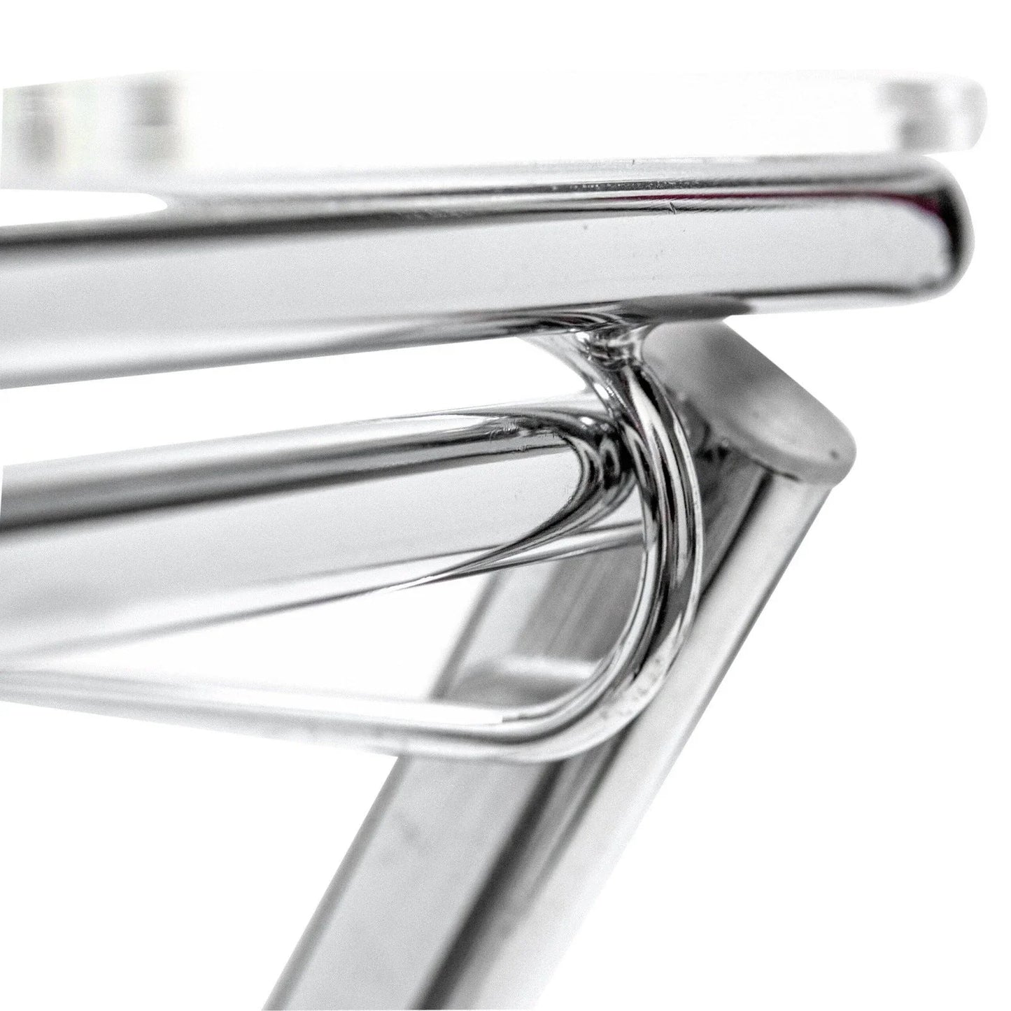 Victorian Acrylic Foldable End Side Table Tray with Chrome Metal Legs - Elax Furniture