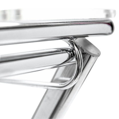 Victorian Acrylic Foldable End Side Table Tray with Chrome Metal Legs - Elax Furniture