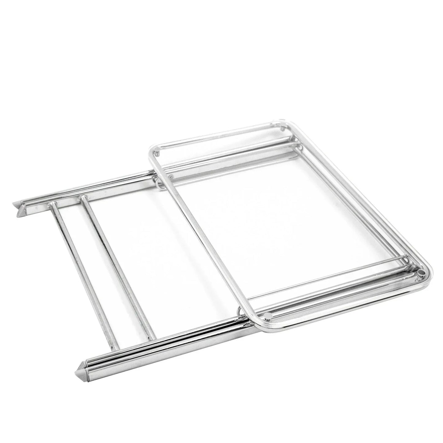 Victorian Acrylic Foldable End Side Table Tray with Chrome Metal Legs - Elax Furniture
