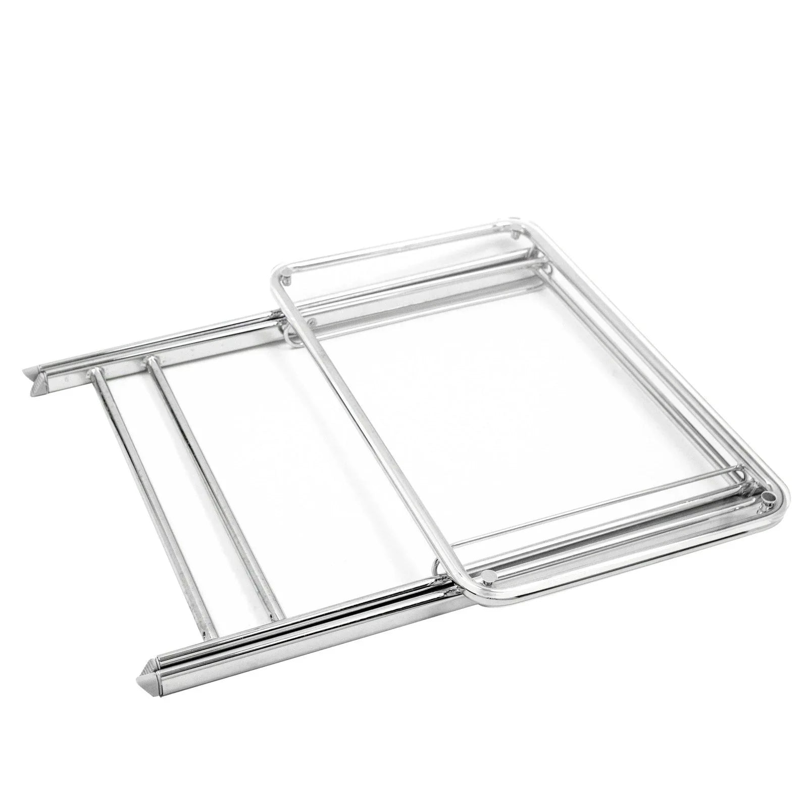 Victorian Acrylic Foldable End Side Table Tray with Chrome Metal Legs - Elax Furniture