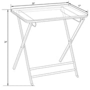 Victorian Acrylic Foldable End Side Table Tray with Chrome Metal Legs - Elax Furniture