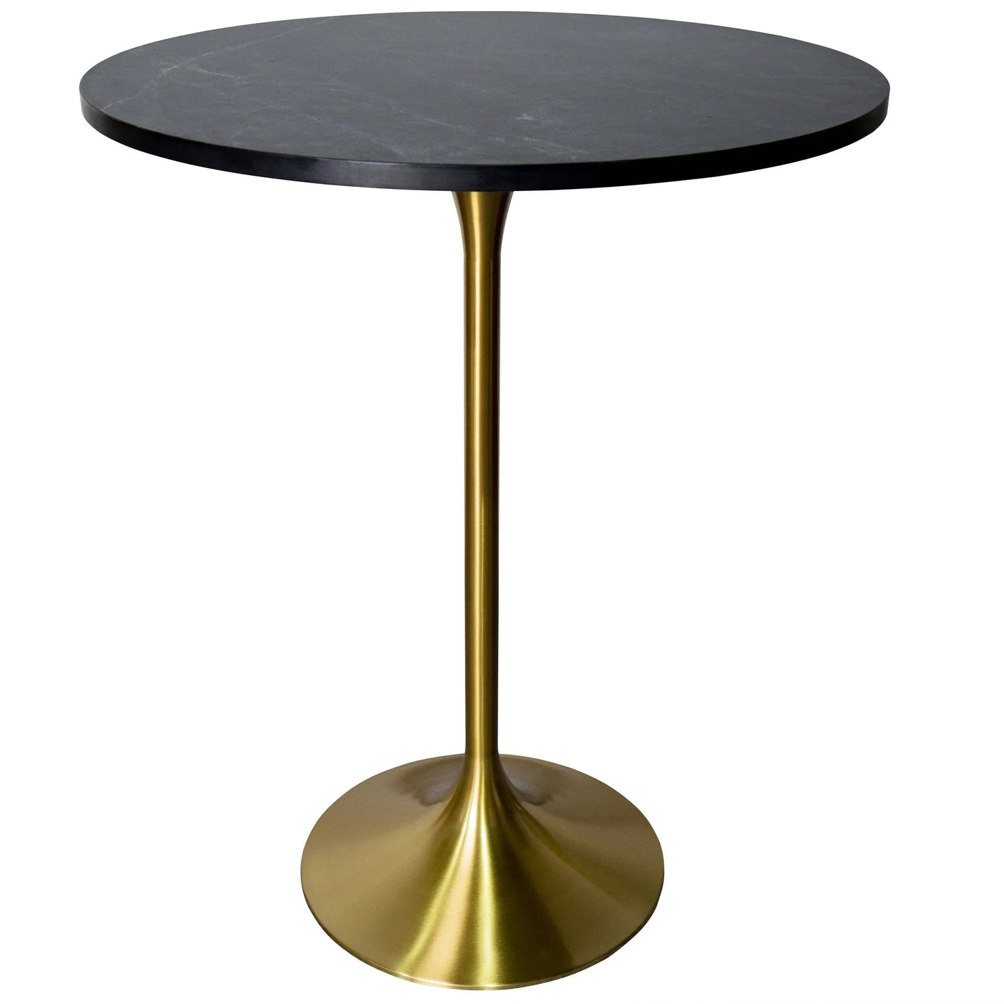 Verve Bar Height Dining Table with 27" Round MDF Top and Gold Stainless Steel Pedestal Base - Elax Furniture
