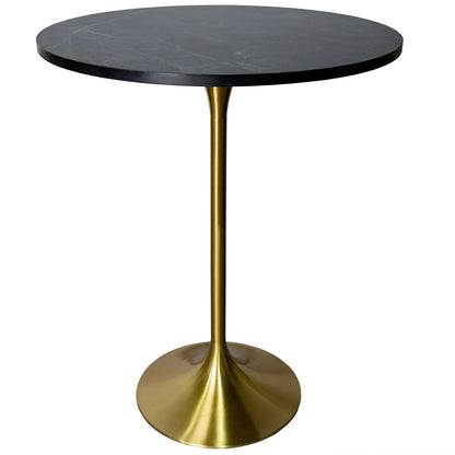 Verve Bar Height Dining Table with 27" Round MDF Top and Gold Stainless Steel Pedestal Base - Elax Furniture
