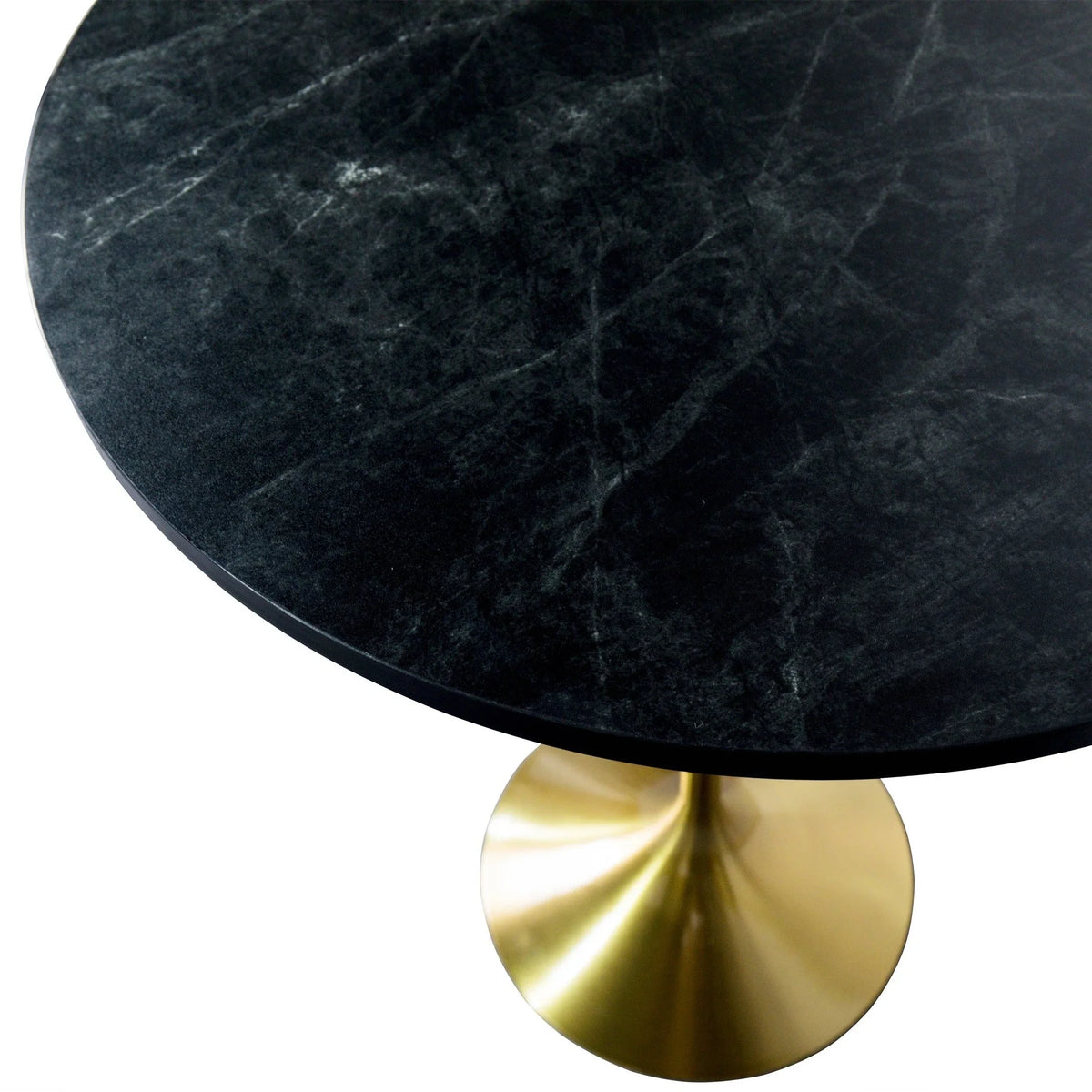 Verve Bar Height Dining Table with 27" Round MDF Top and Gold Stainless Steel Pedestal Base - Elax Furniture