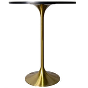 Verve Bar Height Dining Table with 27" Round Sintered Stone Top and Gold Stainless Steel Base - Elax Furniture