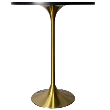 Verve Bar Height Dining Table with 27" Round Sintered Stone Top and Gold Stainless Steel Base - Elax Furniture