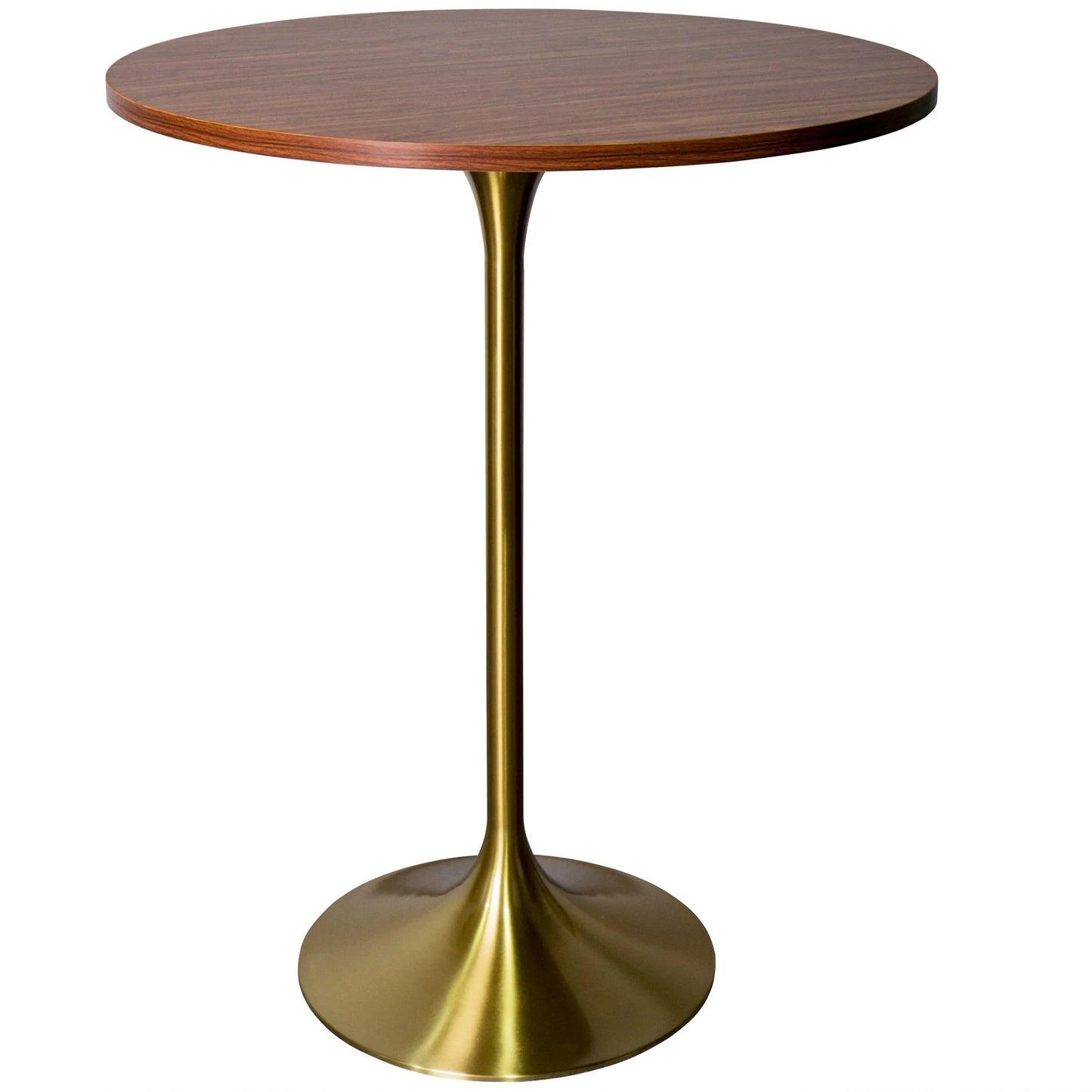 Verve Bar Height Dining Table with 27" Round MDF Top and Gold Stainless Steel Pedestal Base - Elax Furniture