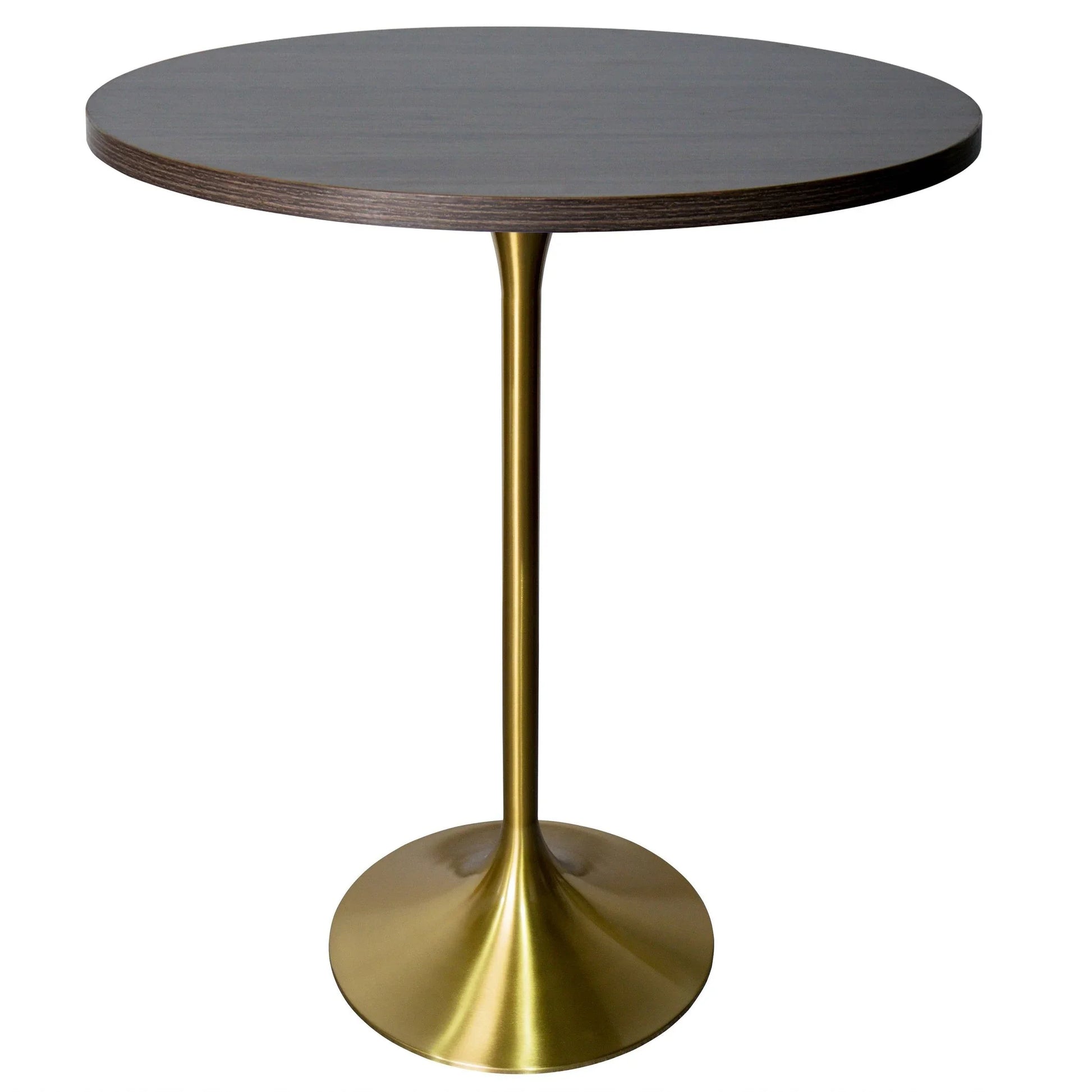 Verve Bar Height Dining Table with 27" Round MDF Top and Gold Stainless Steel Pedestal Base - Elax Furniture