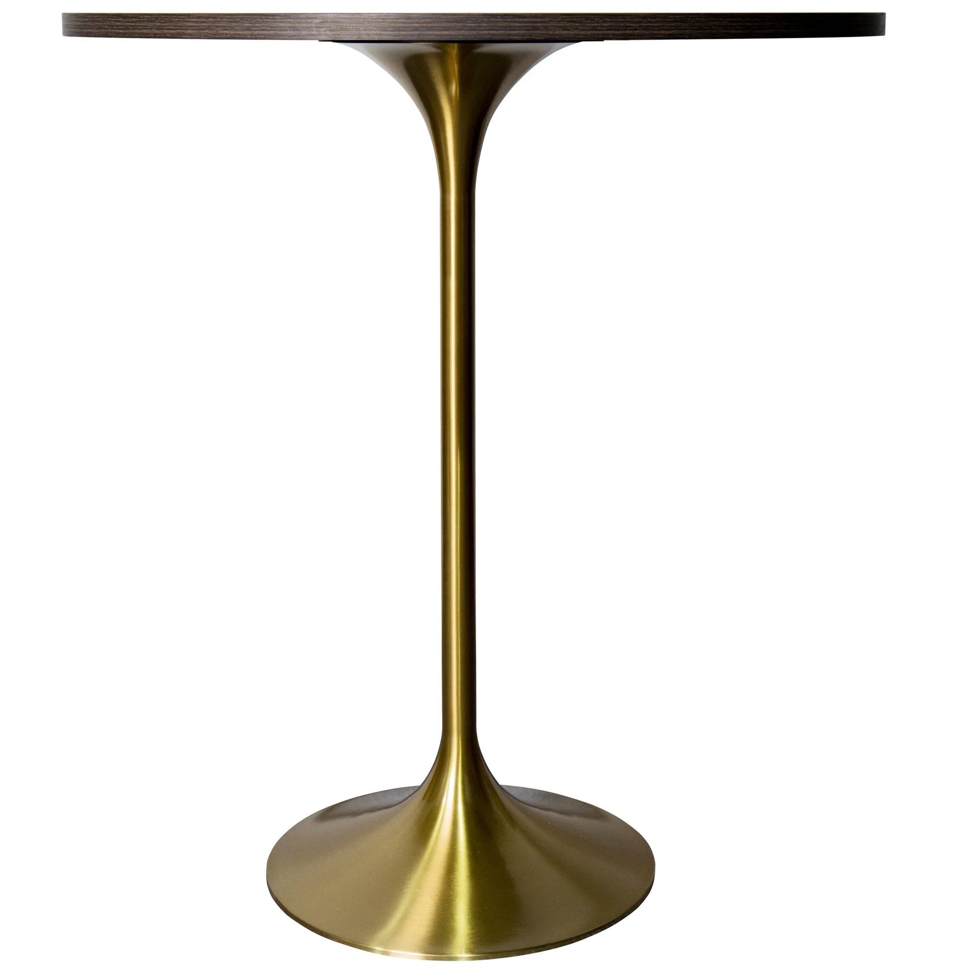 Verve Bar Height Dining Table with 27" Round MDF Top and Gold Stainless Steel Pedestal Base - Elax Furniture