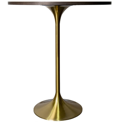 Verve Bar Height Dining Table with 27" Round MDF Top and Gold Stainless Steel Pedestal Base - Elax Furniture