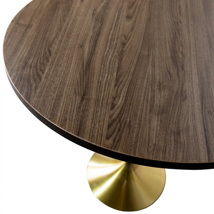 Verve Bar Height Dining Table with 27" Round MDF Top and Gold Stainless Steel Pedestal Base - Elax Furniture