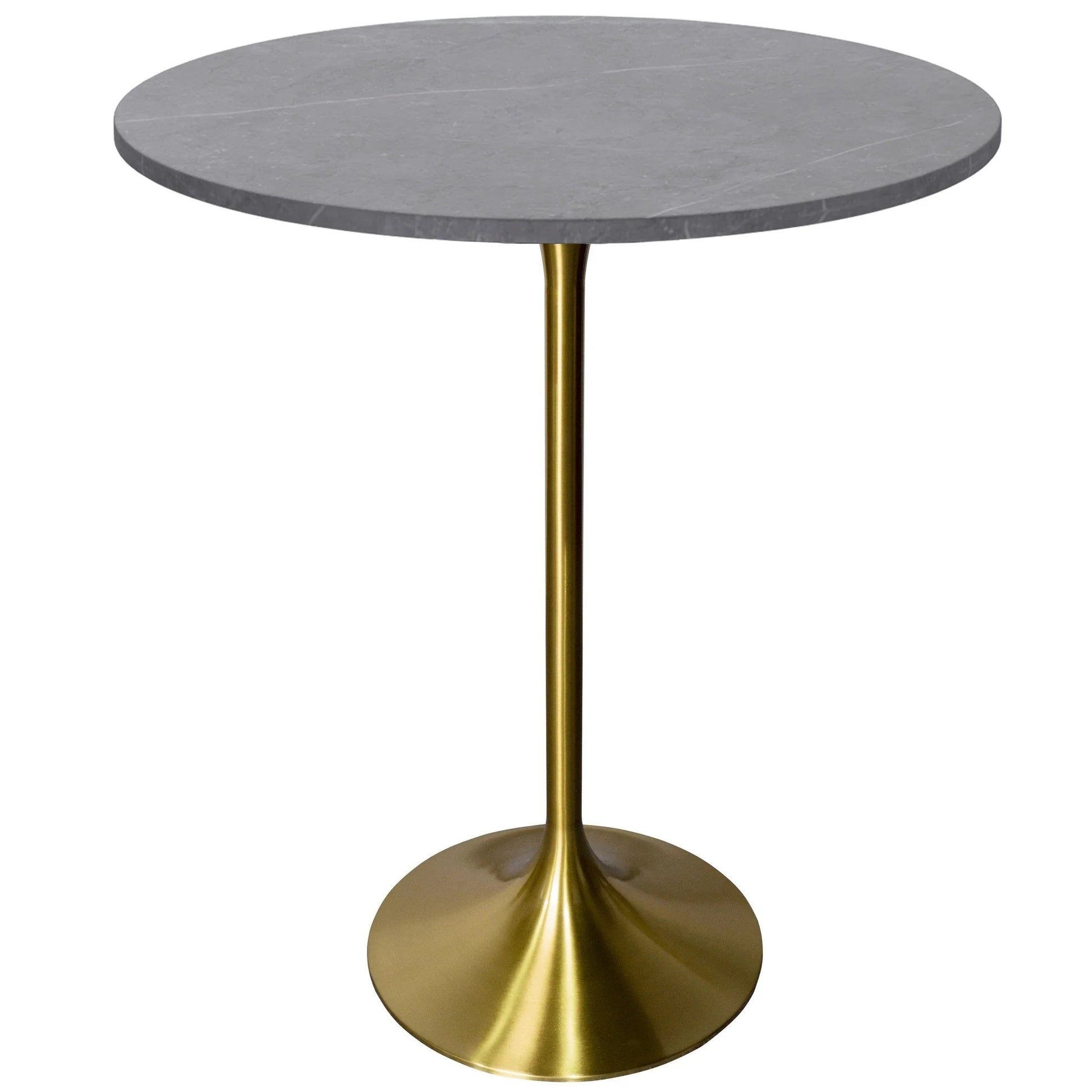 Verve Bar Height Dining Table with 27" Round Sintered Stone Top and Gold Stainless Steel Base - Elax Furniture