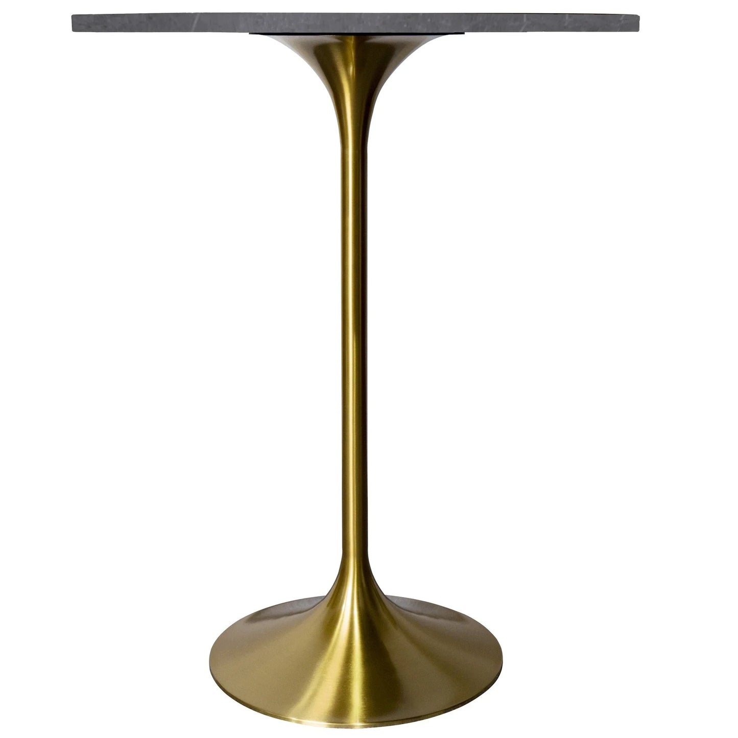 Verve Bar Height Dining Table with 27" Round Sintered Stone Top and Gold Stainless Steel Base - Elax Furniture