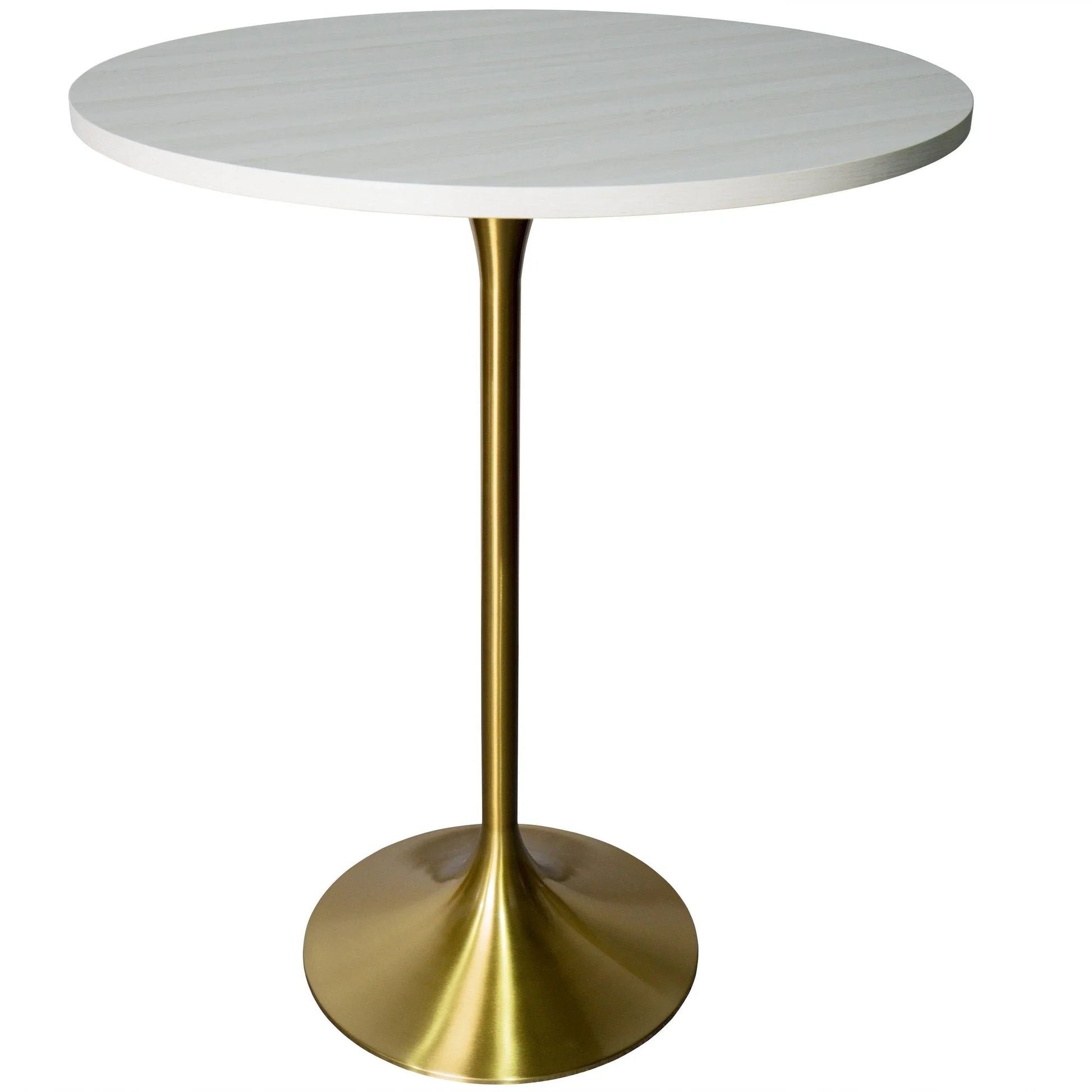 Verve Bar Height Dining Table with 27" Round MDF Top and Gold Stainless Steel Pedestal Base - Elax Furniture
