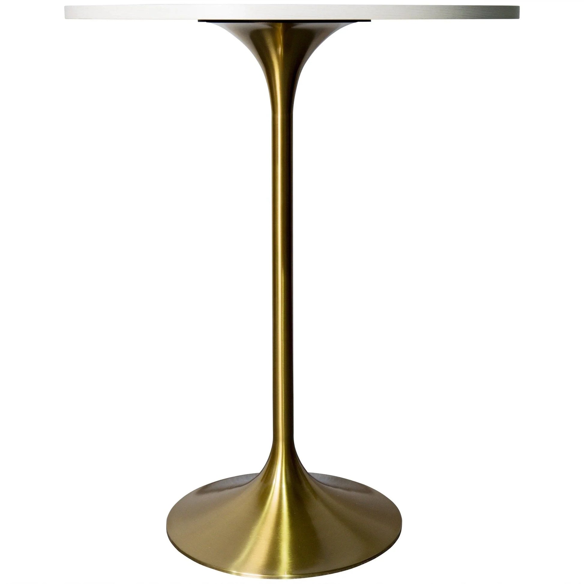 Verve Bar Height Dining Table with 27" Round MDF Top and Gold Stainless Steel Pedestal Base - Elax Furniture