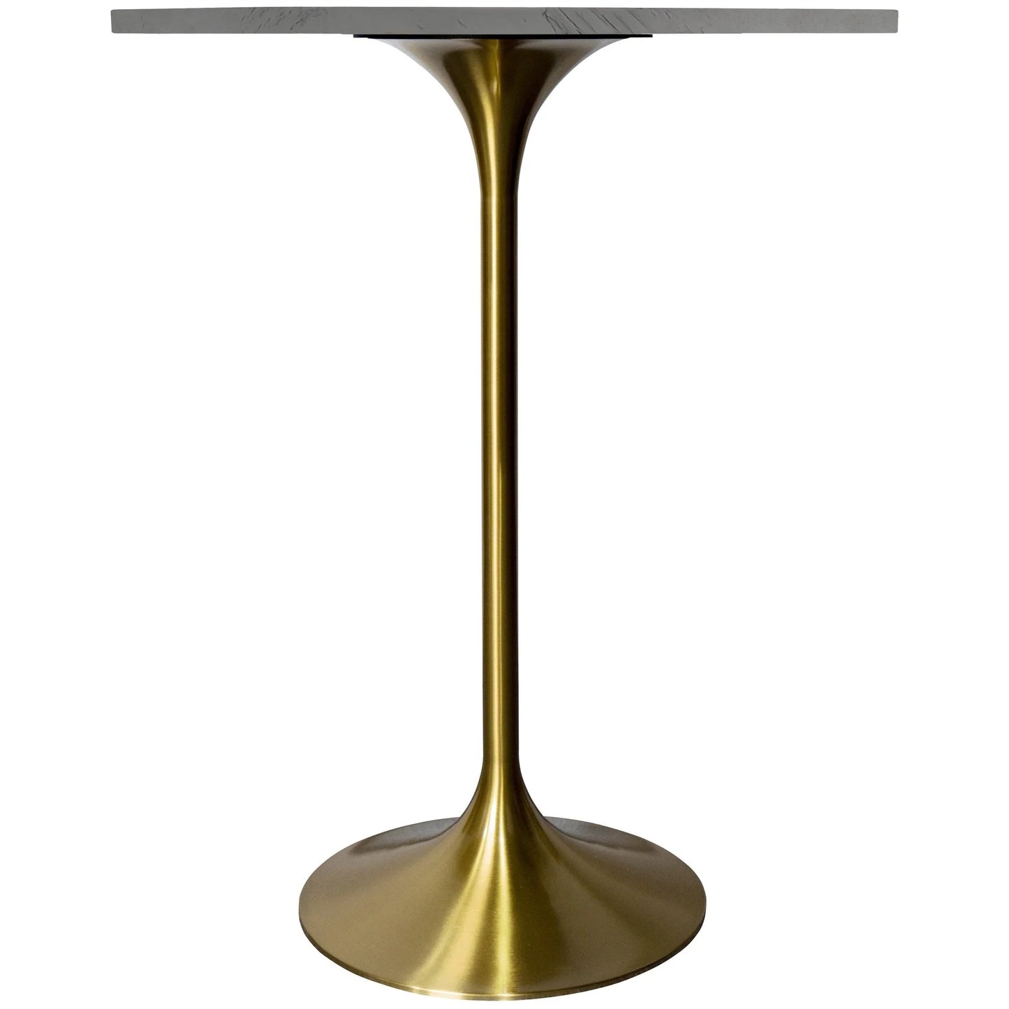 Verve Bar Height Dining Table with Round White Resin Top and Gold Stainless Steel Base - Elax Furniture