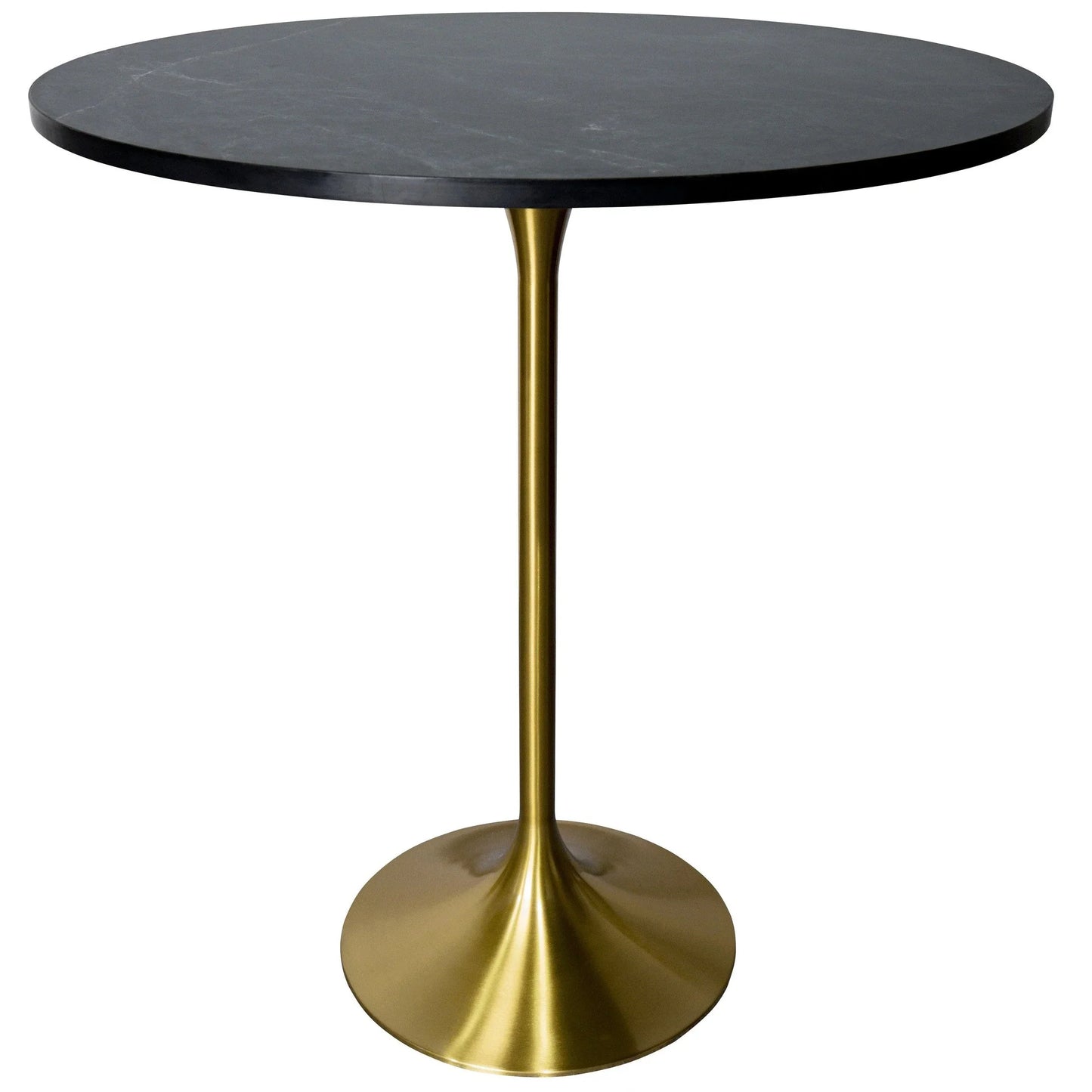 Verve Bar Height Dining Table with 36" Round MDF Top and Gold Stainless Steel Pedestal Base - Elax Furniture
