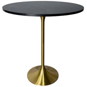 Verve Bar Height Dining Table with 36" Round MDF Top and Gold Stainless Steel Pedestal Base - Elax Furniture