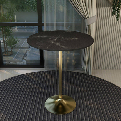 Verve Bar Height Dining Table with 36" Round MDF Top and Gold Stainless Steel Pedestal Base - Elax Furniture