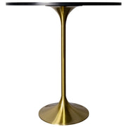 Verve Bar Height Dining Table with 36" Round MDF Top and Gold Stainless Steel Pedestal Base - Elax Furniture