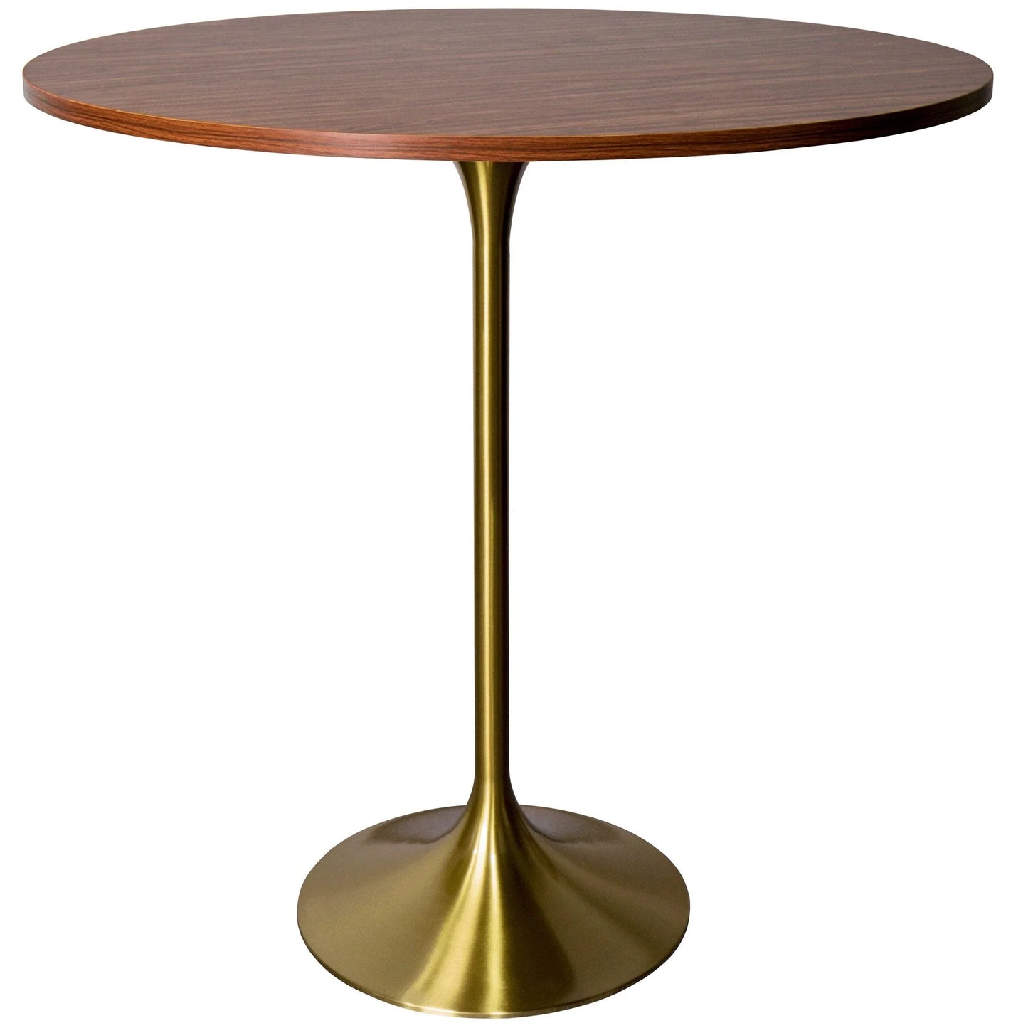 Verve Bar Height Dining Table with 36" Round MDF Top and Gold Stainless Steel Pedestal Base - Elax Furniture