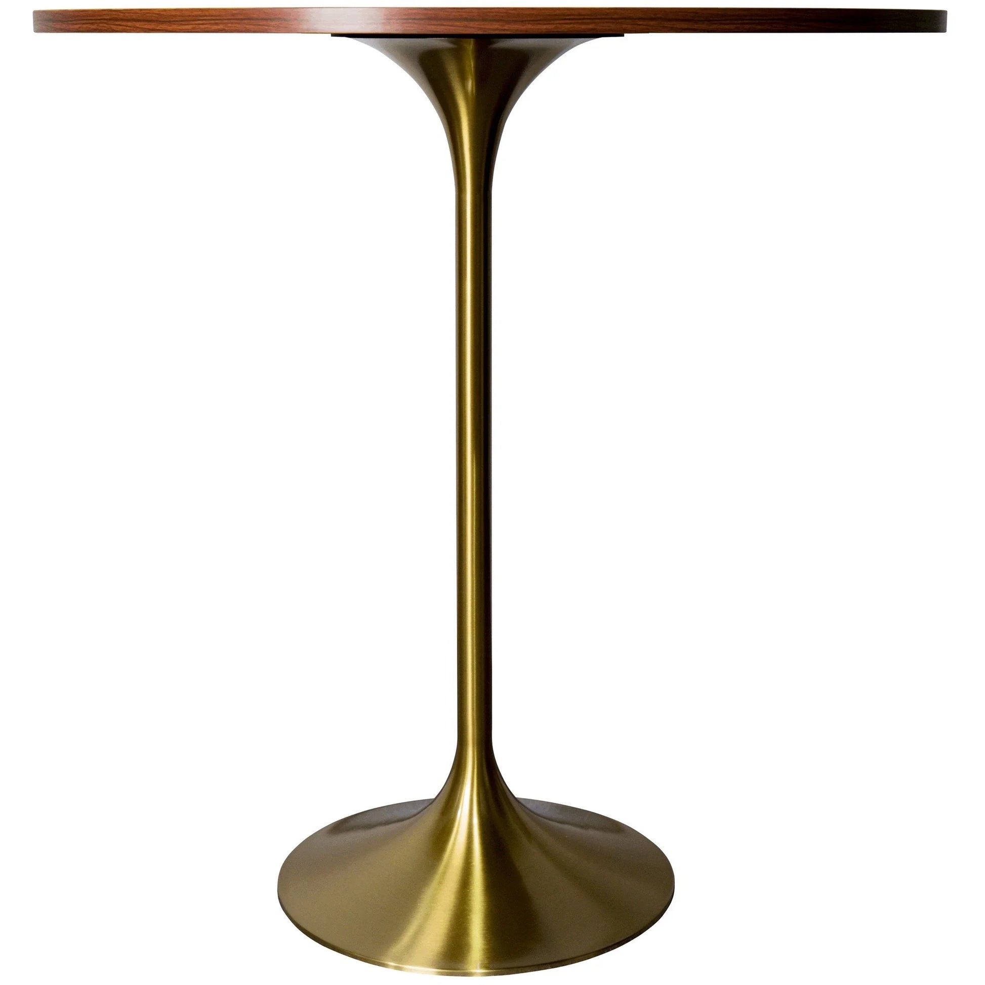 Verve Bar Height Dining Table with 36" Round MDF Top and Gold Stainless Steel Pedestal Base - Elax Furniture