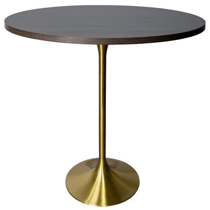 Verve Bar Height Dining Table with 36" Round MDF Top and Gold Stainless Steel Pedestal Base - Elax Furniture