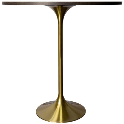 Verve Bar Height Dining Table with 36" Round MDF Top and Gold Stainless Steel Pedestal Base - Elax Furniture