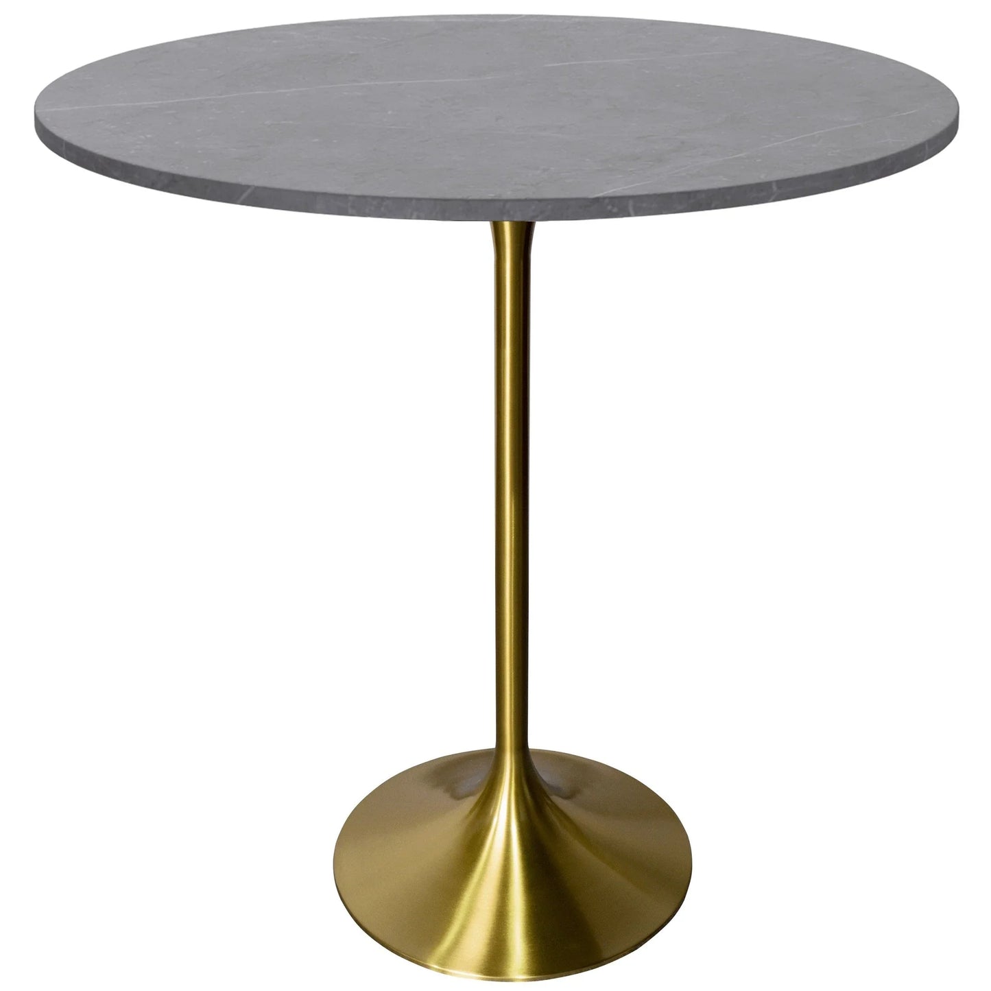 Verve Bar Height Dining Table with 36" Round Sintered Stone Top and Gold Stainless Steel Base - Elax Furniture
