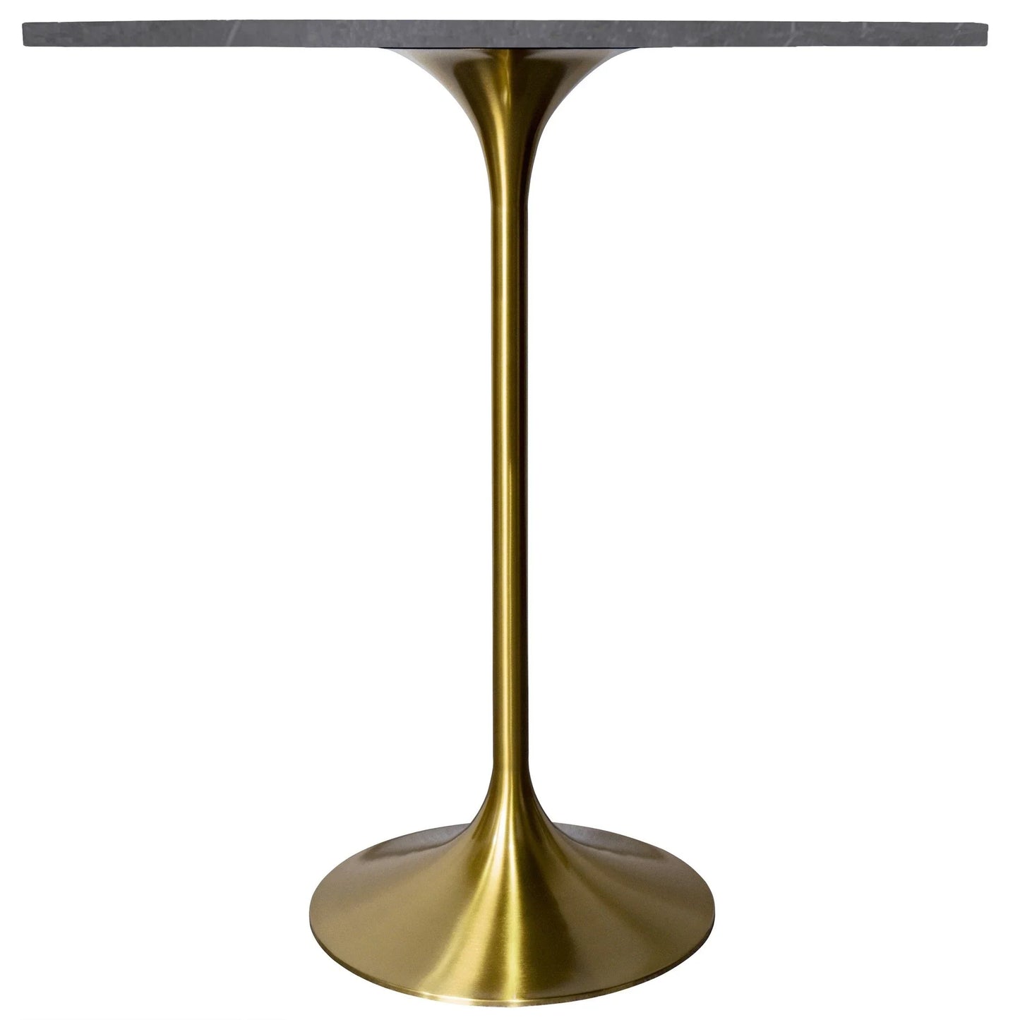 Verve Bar Height Dining Table with 36" Round Sintered Stone Top and Gold Stainless Steel Base - Elax Furniture