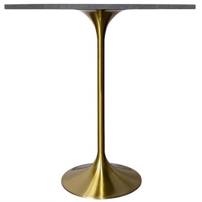 Verve Bar Height Dining Table with 36" Round Sintered Stone Top and Gold Stainless Steel Base - Elax Furniture