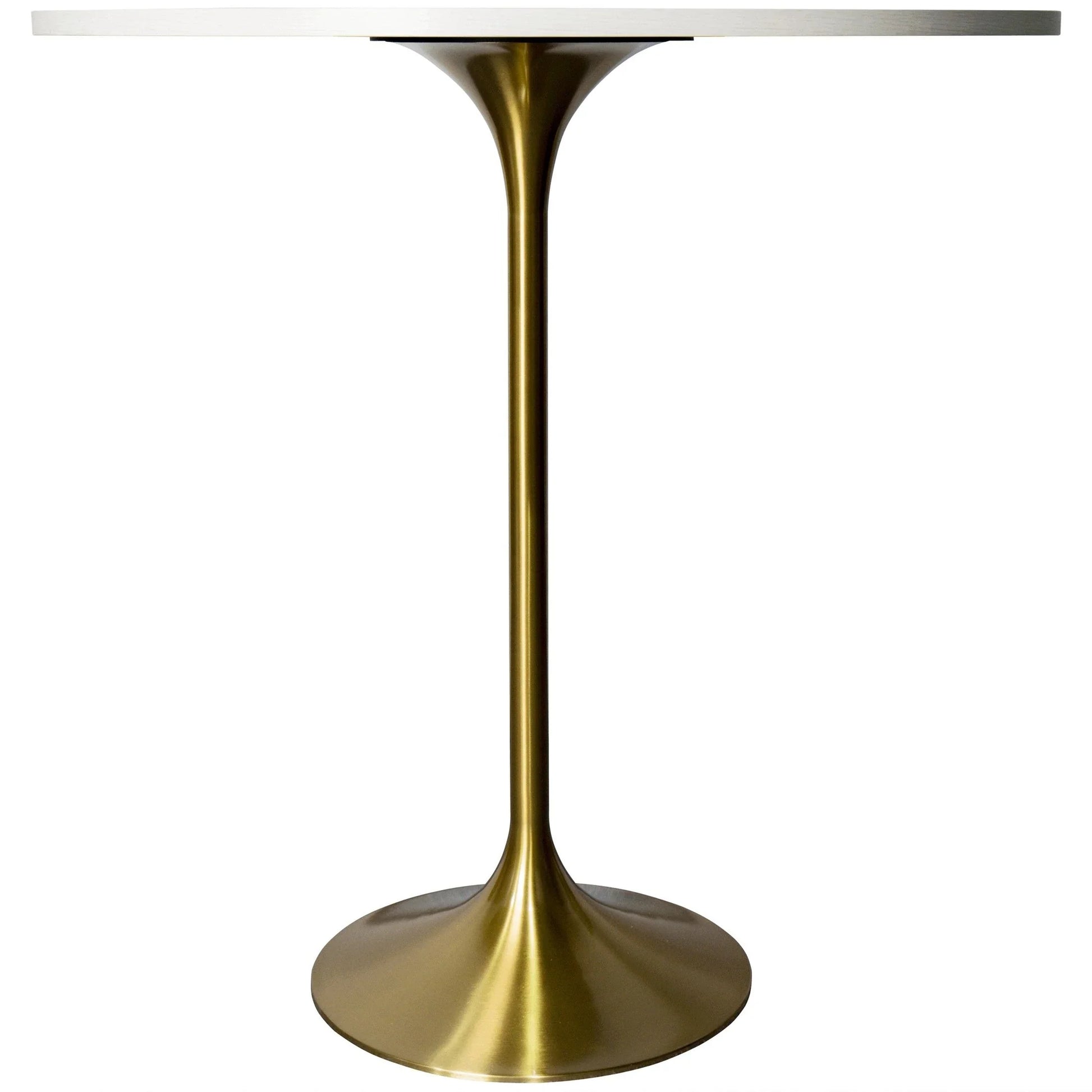 Verve Bar Height Dining Table with 36" Round MDF Top and Gold Stainless Steel Pedestal Base - Elax Furniture