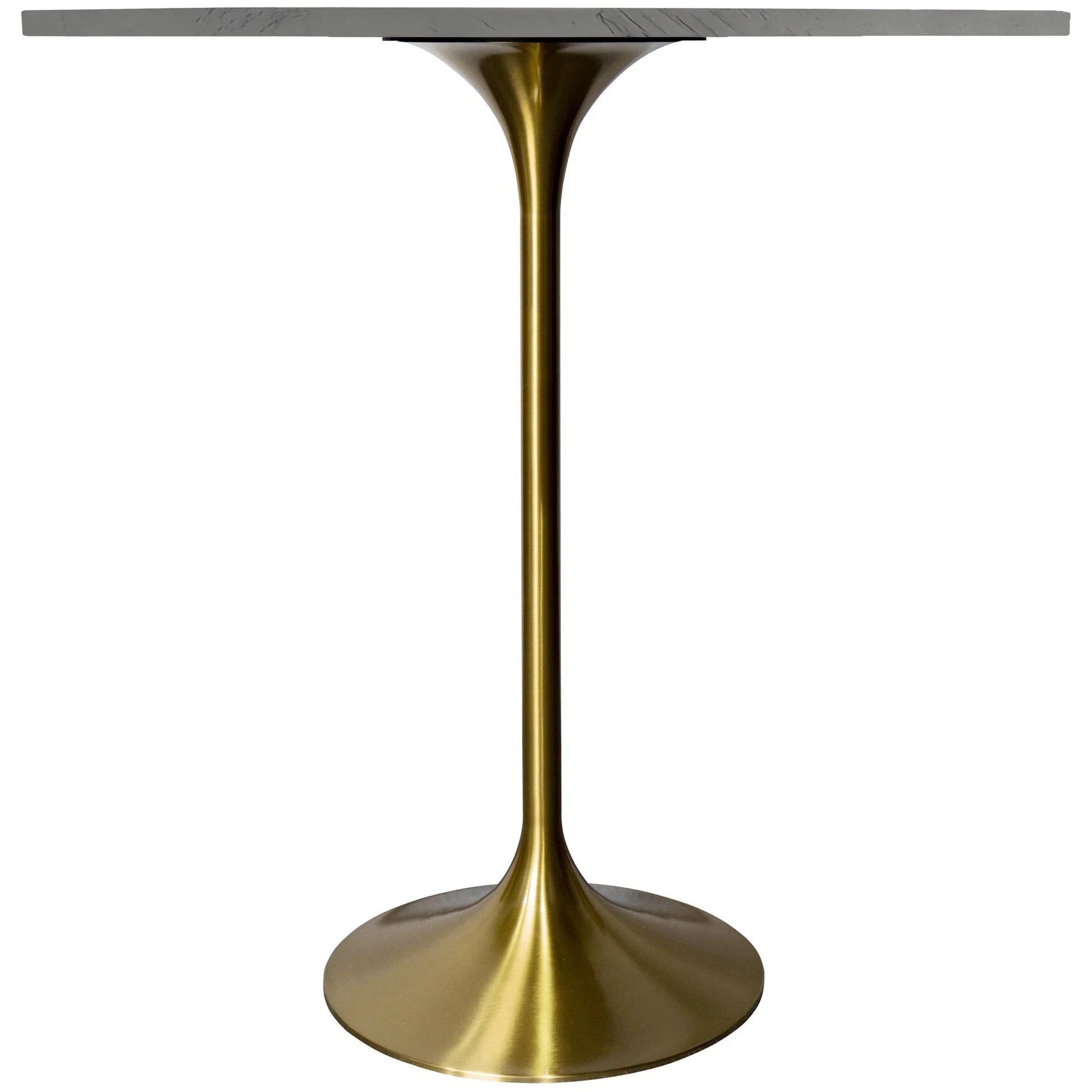 Verve Bar Height Dining Table with Round White Resin Top and Gold Stainless Steel Base - Elax Furniture
