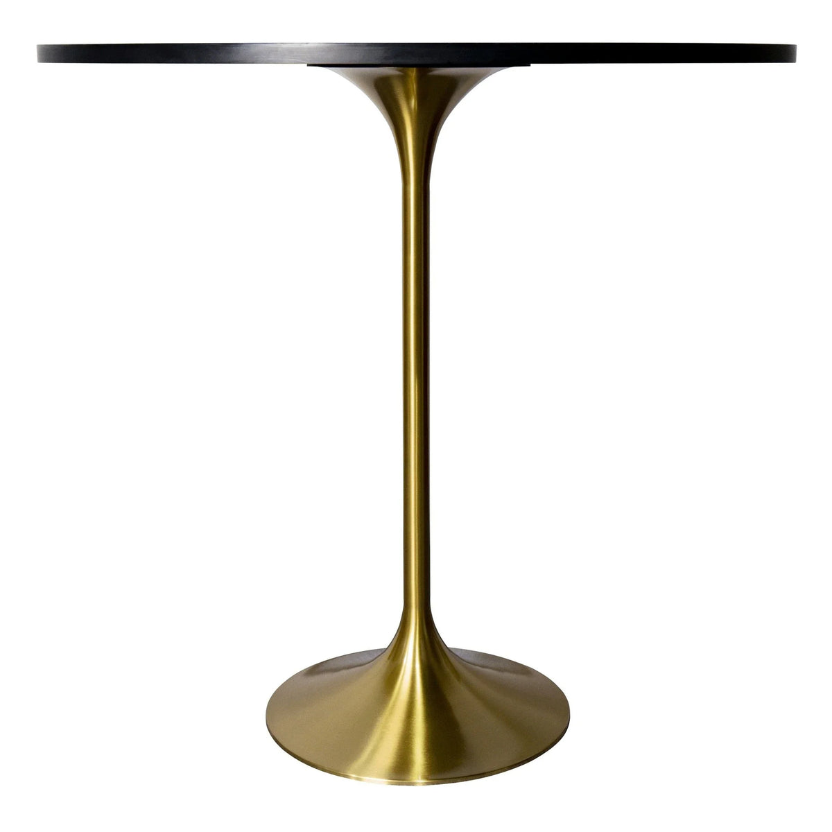 Verve Bar Height Dining Table with 48" Round Sintered Stone Top and Gold Stainless Steel Base - Elax Furniture