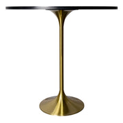Verve Bar Height Dining Table with 48" Round Sintered Stone Top and Gold Stainless Steel Base - Elax Furniture