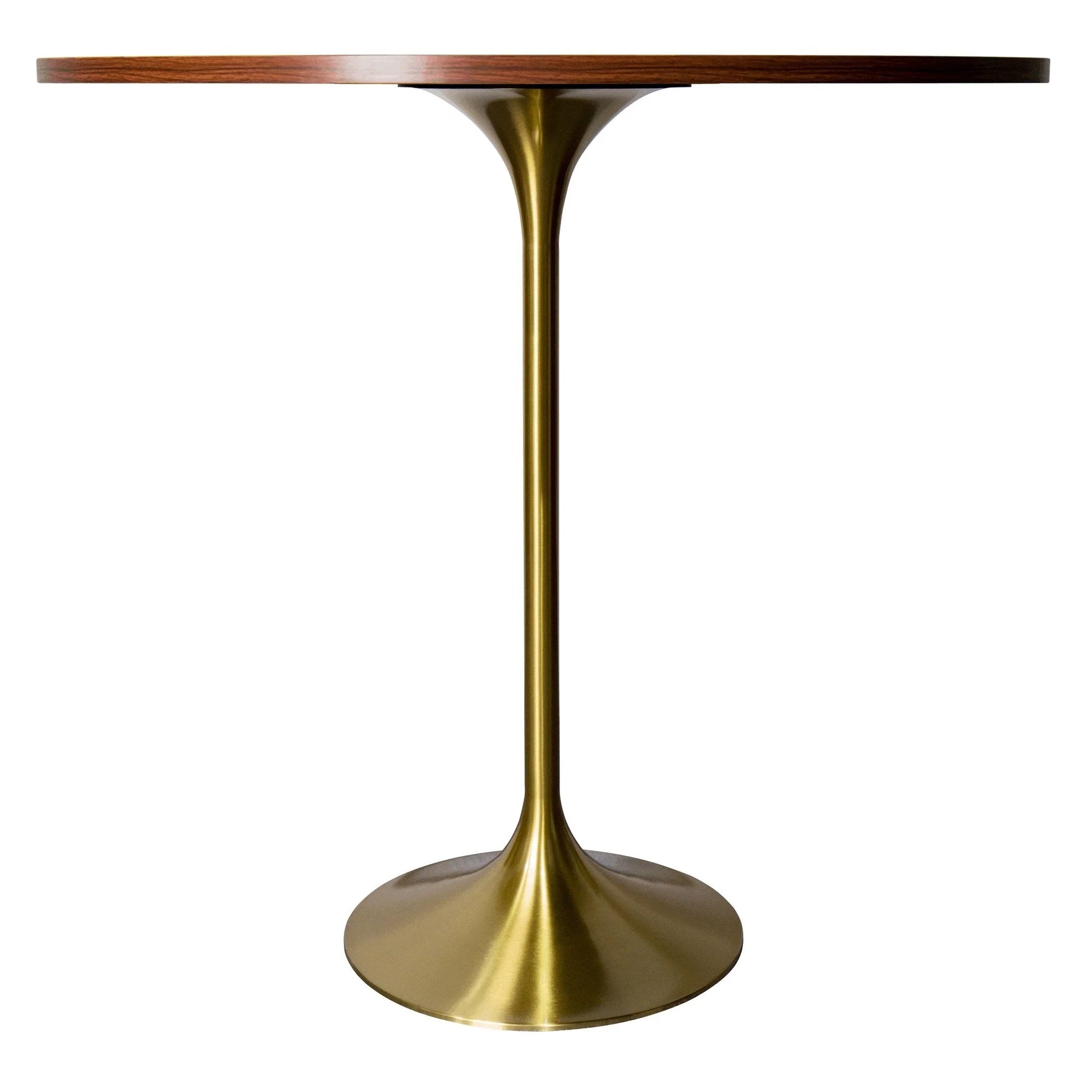 Verve Bar Height Dining Table with 48" Round MDF Top and Gold Stainless Steel Pedestal Base - Elax Furniture