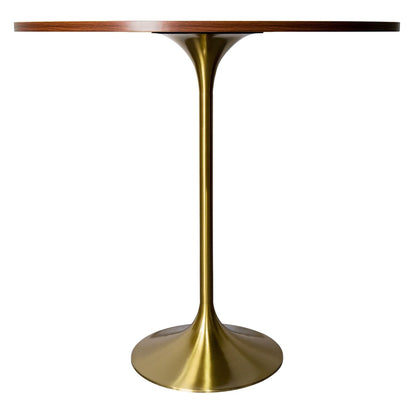 Verve Bar Height Dining Table with 48" Round MDF Top and Gold Stainless Steel Pedestal Base - Elax Furniture