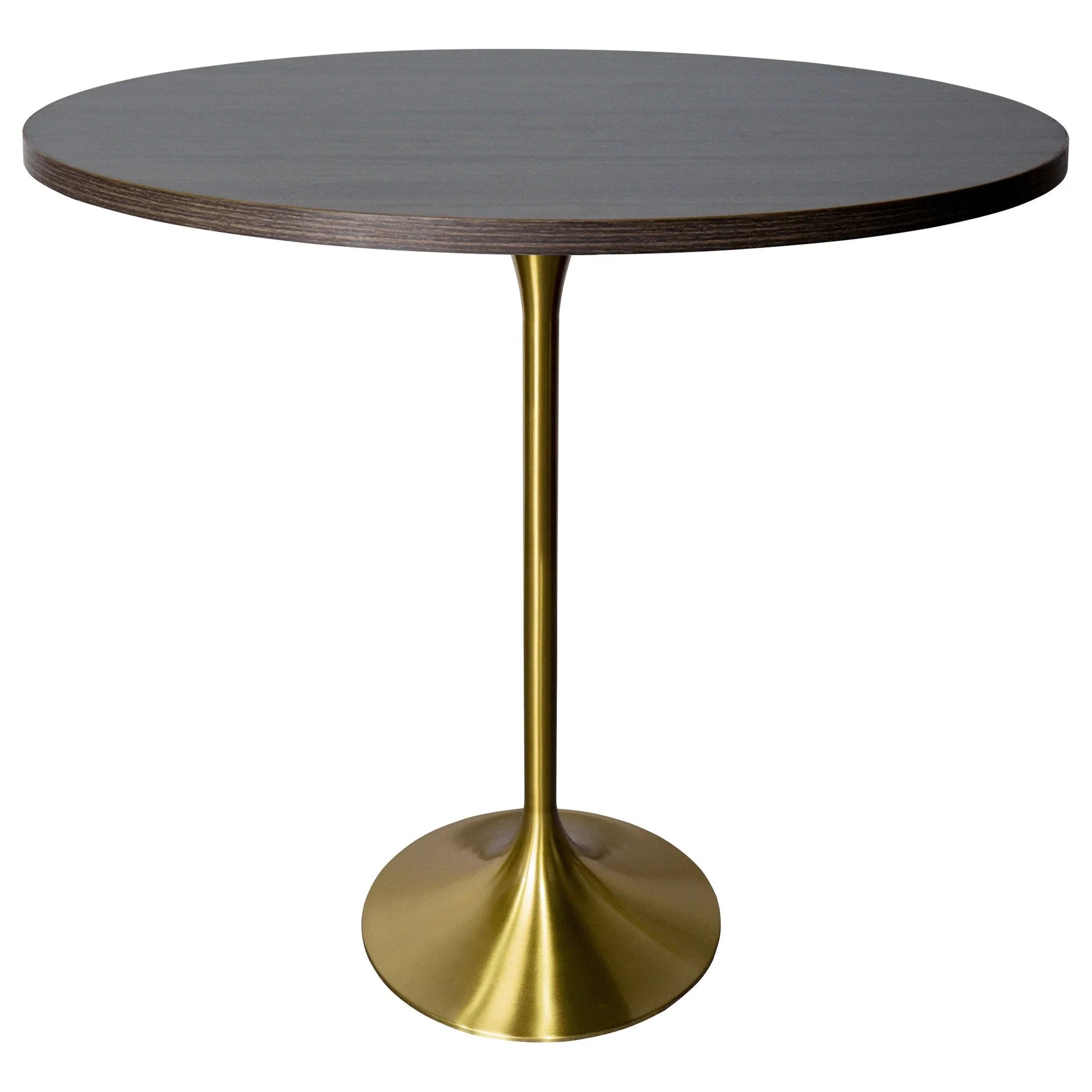 Verve Bar Height Dining Table with 48" Round MDF Top and Gold Stainless Steel Pedestal Base - Elax Furniture