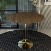 Verve Bar Height Dining Table with 48" Round MDF Top and Gold Stainless Steel Pedestal Base - Elax Furniture