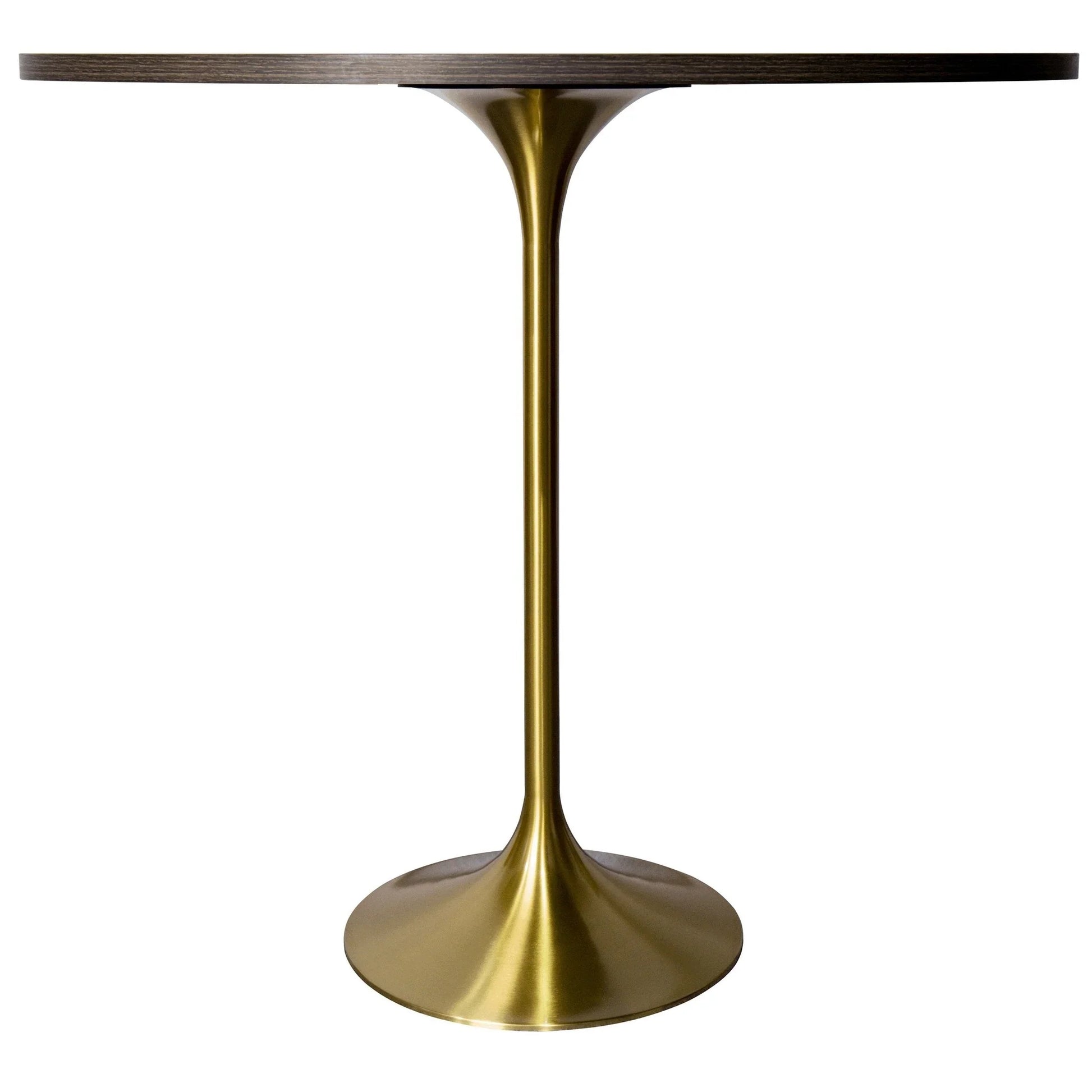 Verve Bar Height Dining Table with 48" Round MDF Top and Gold Stainless Steel Pedestal Base - Elax Furniture