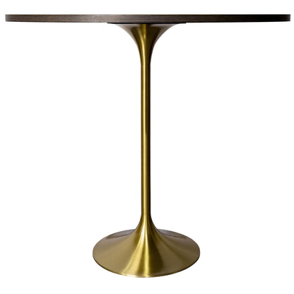 Verve Bar Height Dining Table with 48" Round MDF Top and Gold Stainless Steel Pedestal Base - Elax Furniture