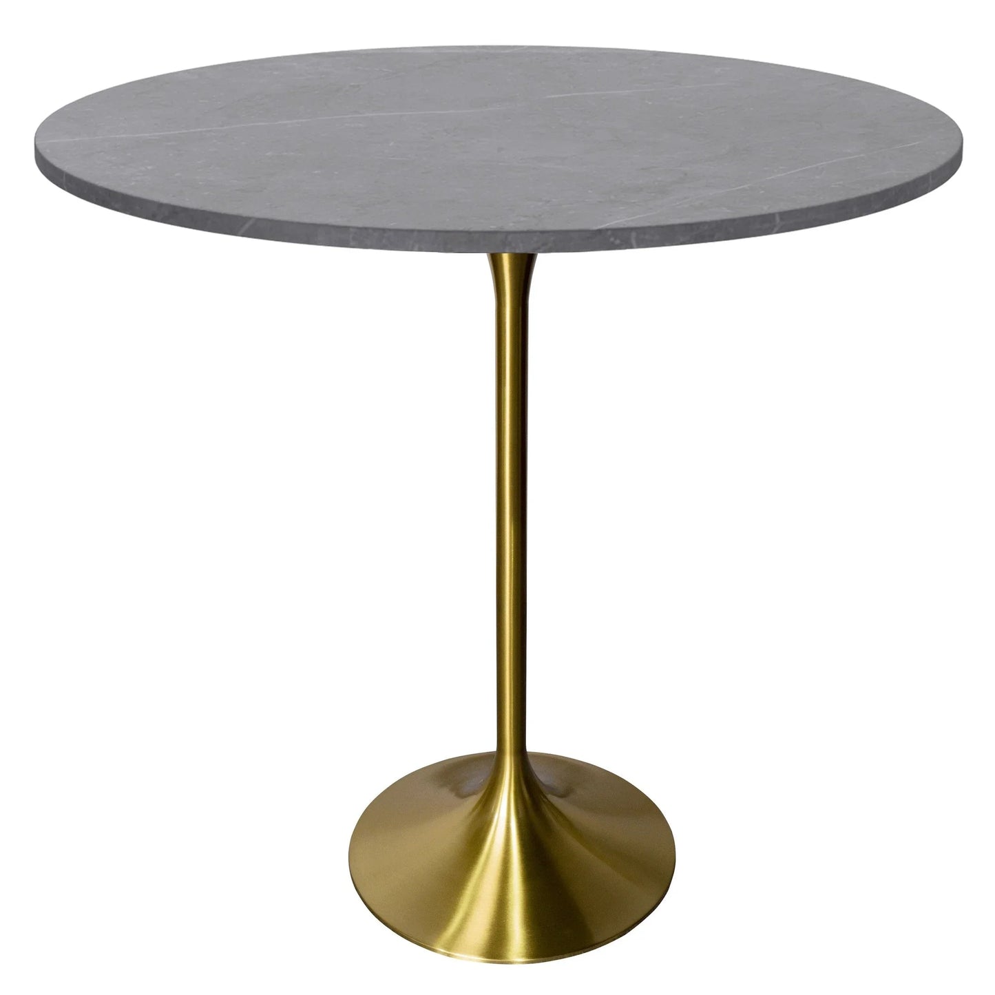 Verve Bar Height Dining Table with 48" Round Sintered Stone Top and Gold Stainless Steel Base - Elax Furniture